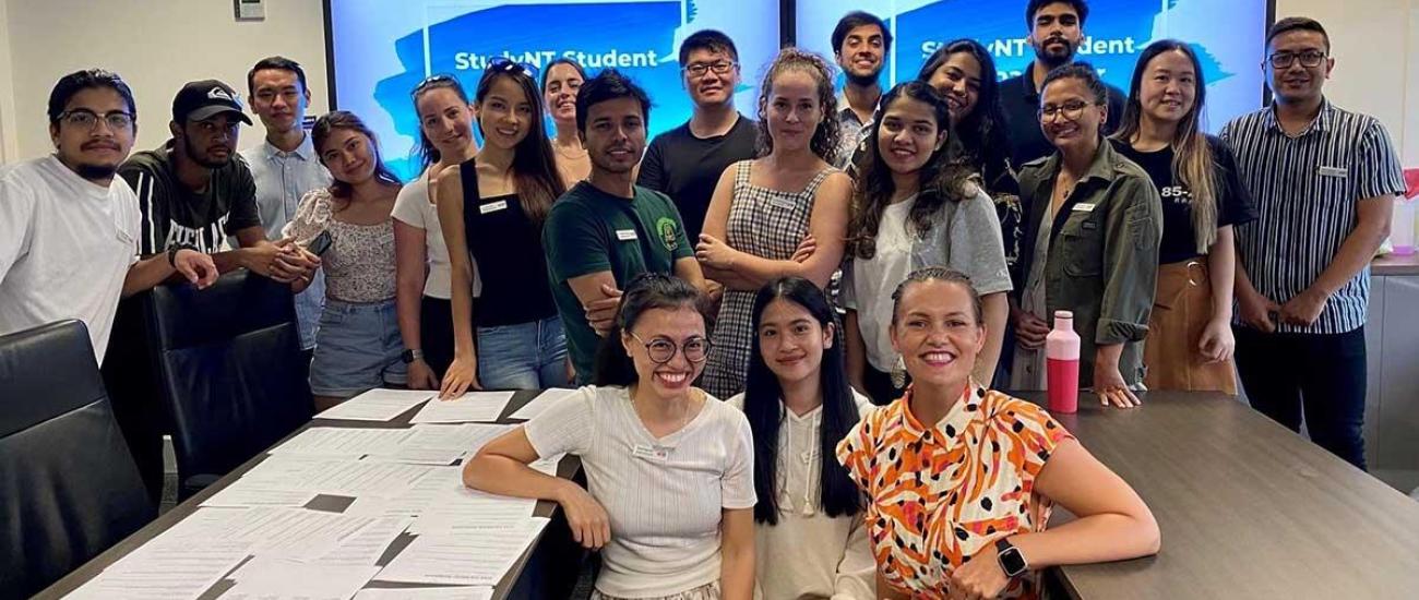 Group of students with Amy Heatherington