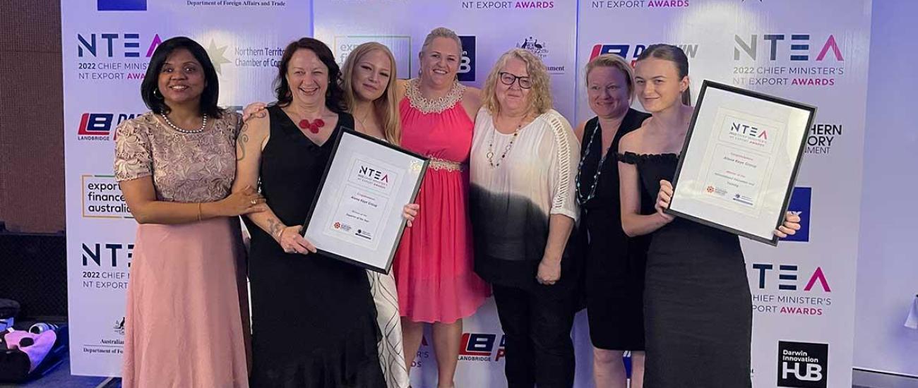 Group shot of Alana Kaye staff with their awards